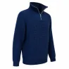 Pull homme col montant indigo - Manches longues zippées