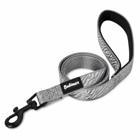 Laisse chien réfléchissante 100 cm - Gris sécurité