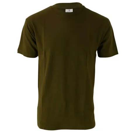 T-shirt kaki 100% coton manches courtes S à 3XL