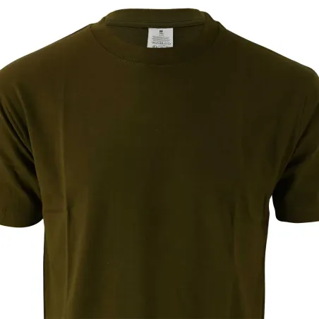 T-shirt kaki 100% coton manches courtes S à 3XL