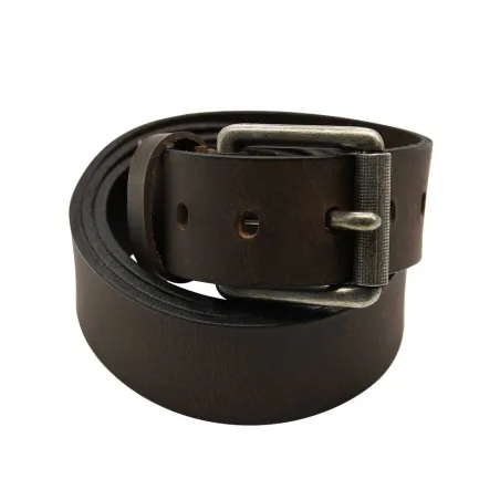 Ceinture cuir buffle marron 120 cm - Boucle rouleau