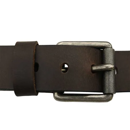 Ceinture cuir buffle marron 120 cm - Boucle rouleau