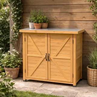 Abri jardin Sambre bois 0,36m² - 2 portes 93cm H