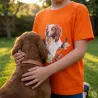 T-shirt enfant épagneul - Coton doux orange 6-12 ans