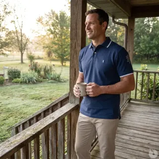 Polo Homme Browning® Ultra 79 - Bleu Coton Léger