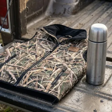 Gilet camouflage Roseaux 4 poches - Chasse & Élevage