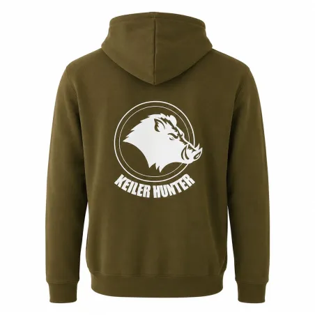 Sweat Hunter kaki 50% coton - Confort outdoor