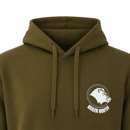 Sweat Hunter kaki 50% coton - Confort outdoor