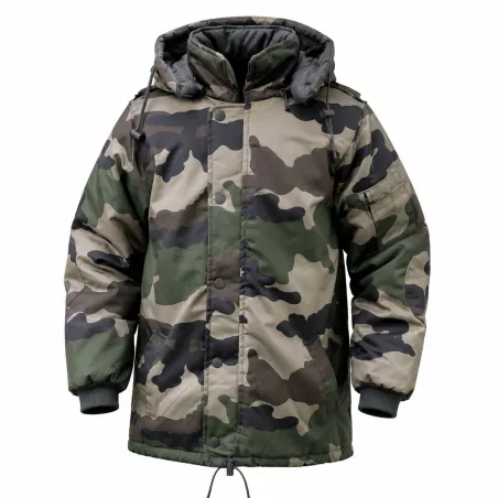 Parka enfant matelassée camo 6-16 ans 4 poches déperlante