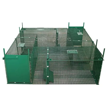 Piège à fauves 4 entrées 1,35m x 1,35m x 0,45m