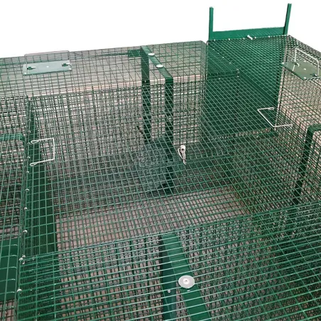 Piège à fauves 4 entrées 1,35m x 1,35m x 0,45m