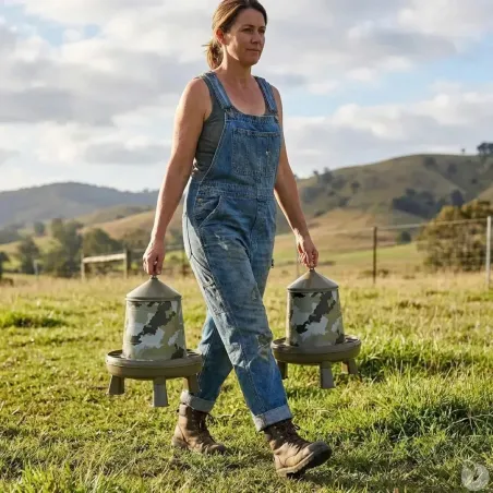 10 mangeoires camo 4kg sur pieds Ø33cm - élevage volailles