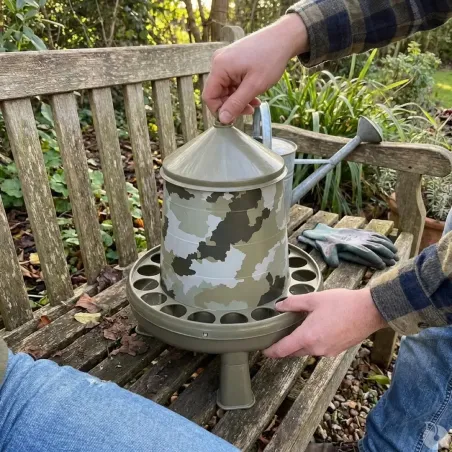 10 mangeoires camo 4kg sur pieds Ø33cm - élevage volailles