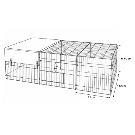 Extension robuste pour cage à pâturer 72x112x60 cm