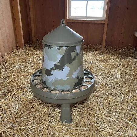 10 mangeoires camo 4kg sur pieds Ø33cm - élevage volailles