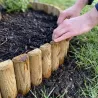 Bordure bois naturel à planter 105x15 cm - Ø7 cm
