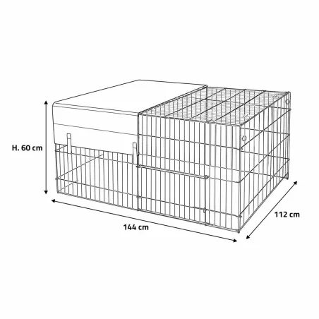 Cage spacieuse à pâturer avec ombrage intégré