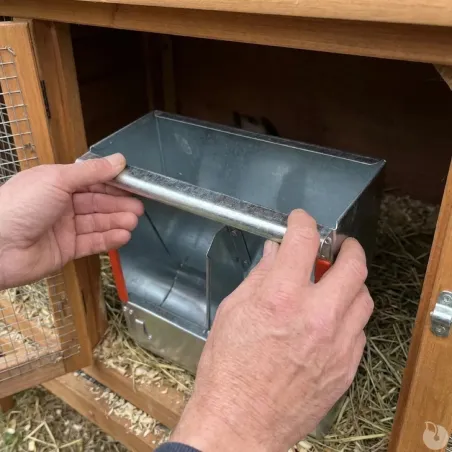 Mangeoire à trémie 2 cases pour lapins et rongeurs