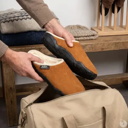 Mules fourrées Doudou marron - Confort douillet Airplum