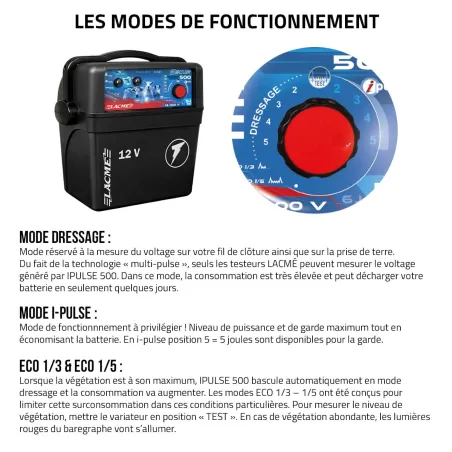 Électrificateur Secur 500 5J - Autonome 12V 15kV - LACME