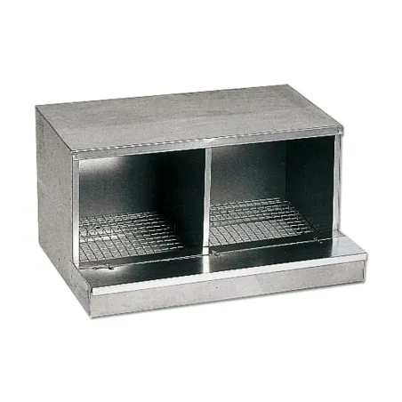 Nid pondoir galvanisé 2 cases pour poules