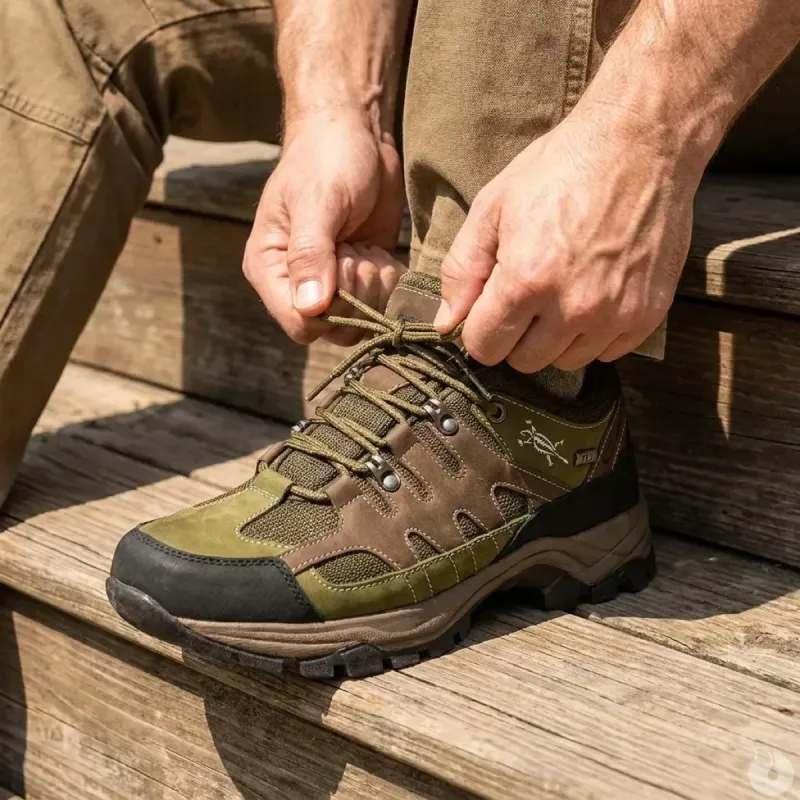 Chaussures Mir Ayoka® toile/cuir marron-kaki 40-46