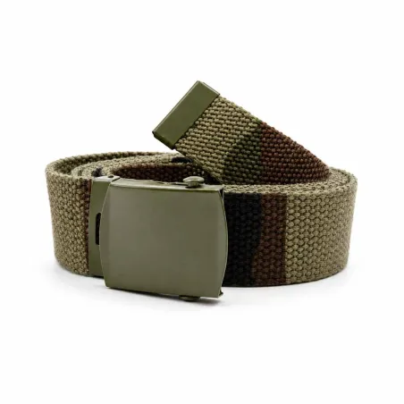Ceinture toile US 130 cm Percussion® - Réglable kaki/noir/camo
