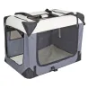 Caisse transport chien pliable toile 81x58 cm 3 accès