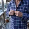 Chemise homme longue en flanelle bleue - Confort & style
