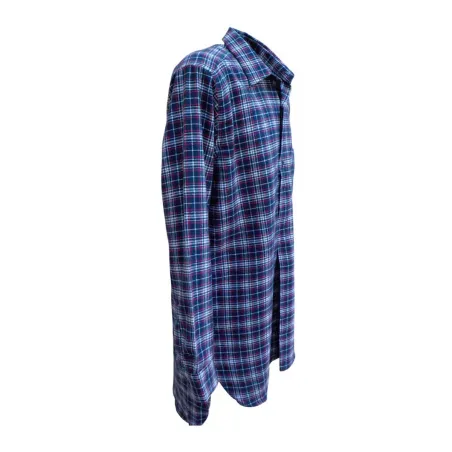 Chemise homme longue en flanelle bleue - Confort & style