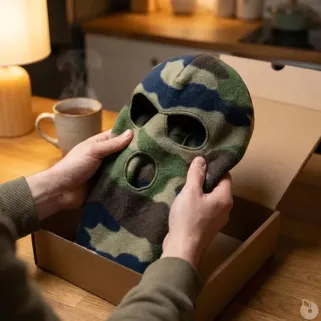 Cagoule polaire camo CE chaude et discrète pour chasse