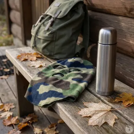 Cagoule polaire camo CE chaude et discrète pour chasse