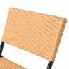 Set bistrot Ø61cm + 2 chaises osier - Acier noir extérieur