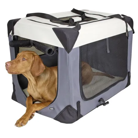 Caisse transport chien pliable toile 81x58 cm 3 accès