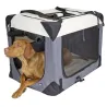 Caisse transport chien pliable toile 81x58 cm 3 accès