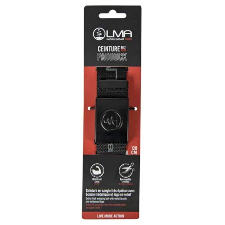 Ceinture ajustable PADDOCK 120 cm noire et robuste
