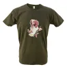 T-shirt kaki épagneul Bartavel® - Scène de chasse