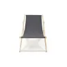 Lot de 2 chiliennes en toile coton gris - Bois de pin