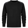 Pull tactique noir acrylique - renforts épaules/coudes