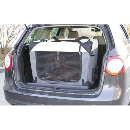 Caisse transport chien pliable toile 81x58 cm 3 accès
