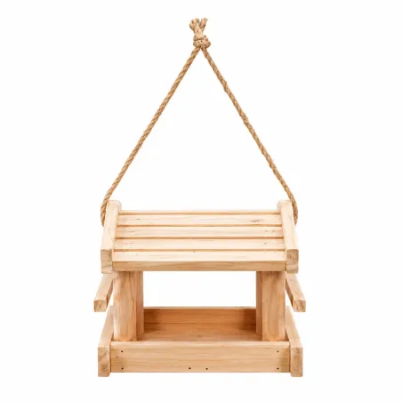 Mangeoire oiseaux suspendue en bois de pin 19 cm | Ducatillon