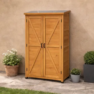 Abri jardin Sambre bois 2 portes 85x52x174 cm