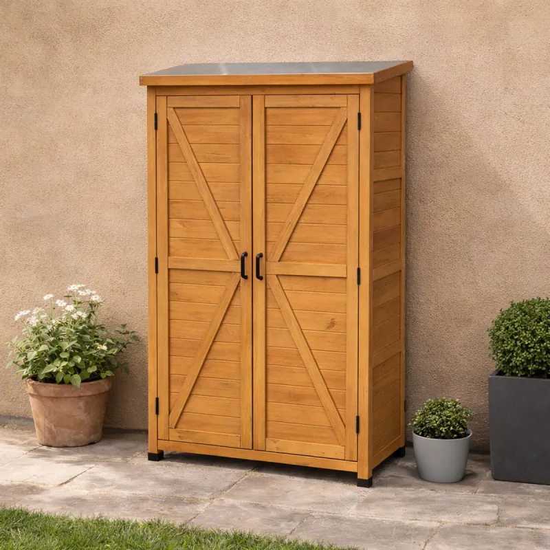 Abri jardin Sambre bois 2 portes 85x52x174 cm