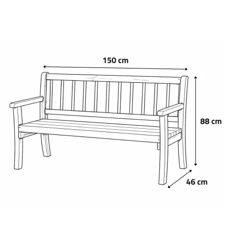 Banc extérieur bois autoclave 150 cm - Détente jardin