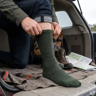 Chaussettes hautes kaki - Lot de 3 paires éleveurs