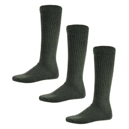 Chaussettes hautes kaki - Lot de 3 paires éleveurs