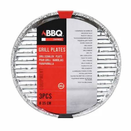 3 plateaux alu Ø35 cm pour barbecue - Lot pratique