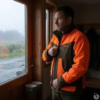 Veste Treeland déperlante orange-marron S à 3XL