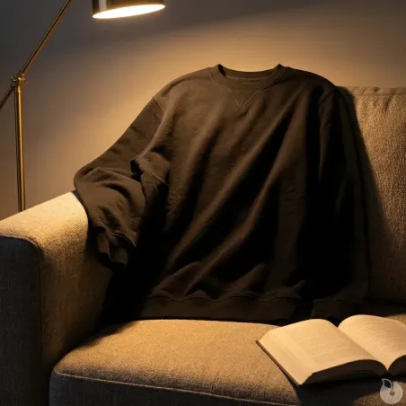 Sweat Caterham noir col rond - Confort extérieur