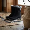 Bottines fourrées femme noires microfibre 36-41